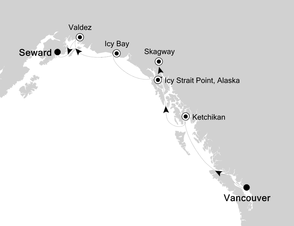 Alaska Cruise Itinerary Map